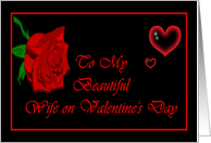 Valentine’s Day Rose and Hearts for Wife card