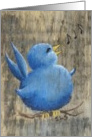 Happy Little Blue Bird Sings a Cheerful Tune, Blank Note card