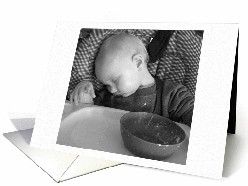 too pooped to putter, baby napping after dinner card (867341)