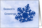 Blue Snowflake Season’s Greetings Card