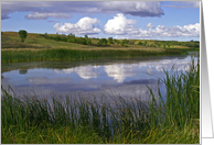 North Dakota Lake White Clouds At Morning Blank Note Card