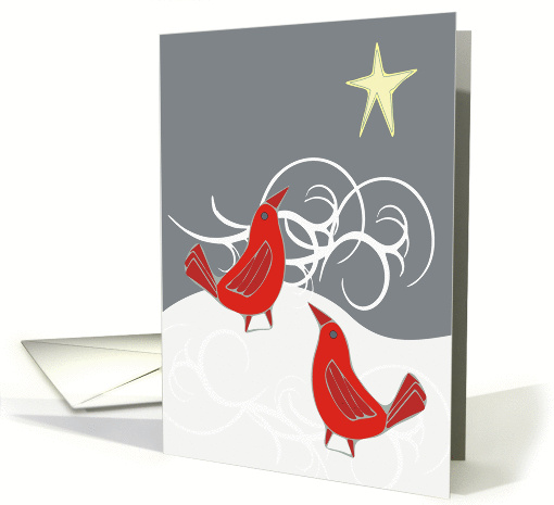 Joyful Red Birds - Holiday Greetings card (1152716)