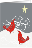 Joyful Red Birds - Holiday Greetings card