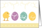 Cute Chick & Easter Eggs card