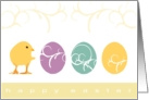 Cute Chick & Easter Eggs card