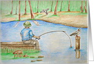 Fisherman Blank Note Card