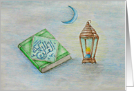 Lantern and Quran bible illustration card
