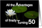 Birthday Advantages at 50 card