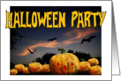 Halloween Party, Jack-O-Lanterns at sunset card