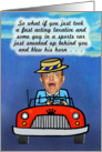 Humorous Get Well card - Surprised Driver / fast laxative card