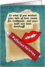 Humorous Get Well card - Mistook Hair Cream for Toothpaste card