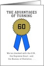 Advantages of Reaching 60 - Blue Ribbon Award customize birthday card