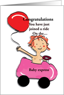 Congratulations on becoming parents, baby girl driving card