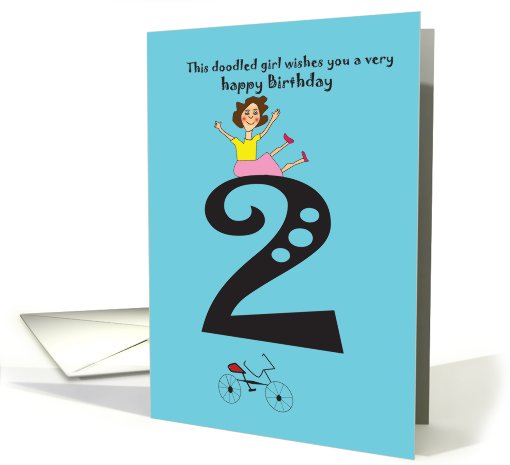 Happy Birthday Two year old girl card (811833)