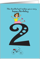 Happy Birthday Two year old girl card