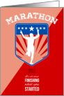 Marathon Runner Finish Run Poster card