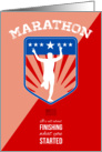 Marathon Runner Finish Run Poster card