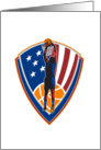 American Basketball Player Dunk Ball Shield Retro card