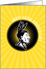 Native American Day Celebration Retro Card