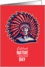 Native American Day Celebration Retro Poster Card