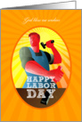 God bless our workers Happy Labor Day Retro Poster card