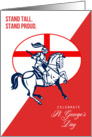 Happy St George Day Stand Tall Stand Proud Retro Poster card