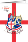 Happy St George Day Stand Tall Stand Proud Retro Poster card