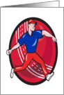 Cricket Bowler Bowling Ball Cartoon card