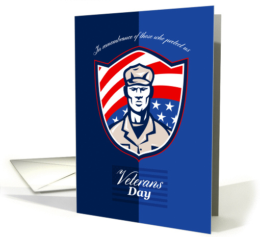 Veterans Day Modern Soldier Greeting Card Retro card (1214046)