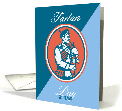 Tartan Day Scotland Bagpiper card (1214708)