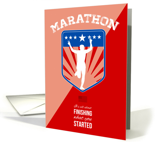 Marathon Runner Finish Run Poster card (1215404)