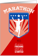 Marathon Runner Finish Run Poster card