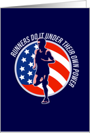 American Marathon Runner Running Power Retro card