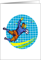 Goalie Soccer Football Player Retro card