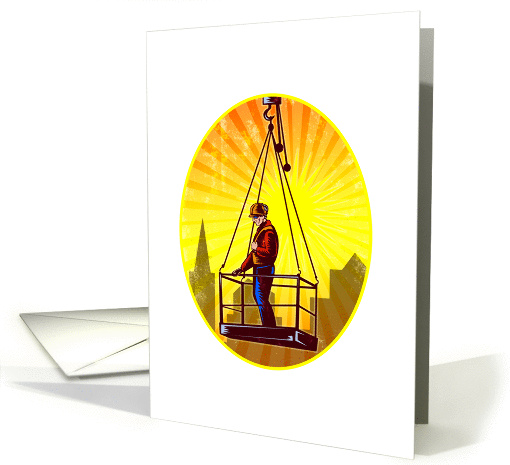 Construction Worker Platform Retro card (1230196)