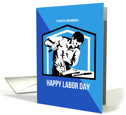 Happy Labor Day Fellow Workforce Retro Poster card (1231210)