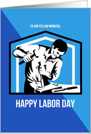 Happy Labor Day Fellow Workforce Retro Poster card