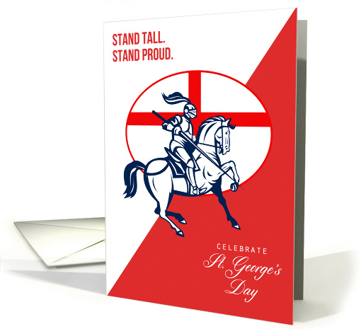 Happy St George Day Stand Tall Stand Proud Retro Poster card (1233306)