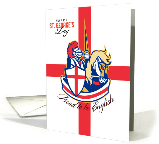 Happy St George Day Stand Tall Stand Proud Retro Poster card (1233308)