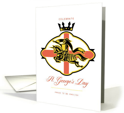 Celebrate St. George Day Proud to Be English Retro Poster card
