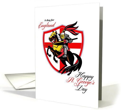 A Day For England Happy St George Day Retro Poster card (1233354)