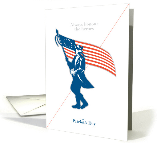 Patriots Day Greeting Card American Patriot Soldier Flag Marching card