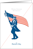 Patriots Day Greeting Card American Patriot Soldier Flag Marching card