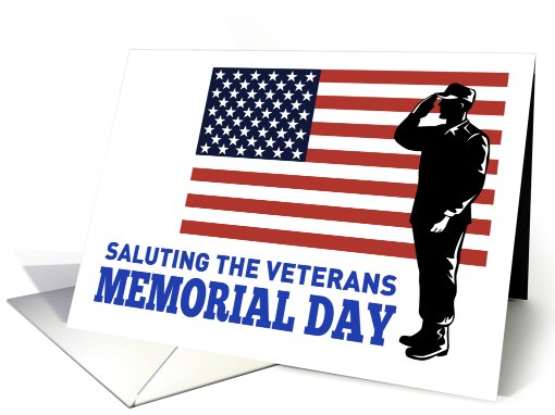 Soldier Serviceman Saluting American Stars and Stripes... (789055)