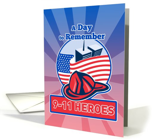 Patriot Day card featuring Firefighter Fireman Helmet... (789113)