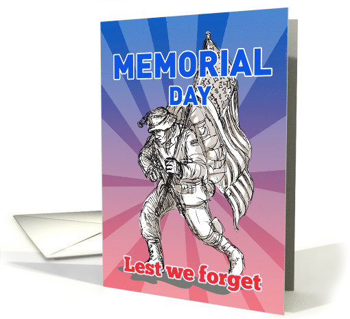 Memorial Day card featuring American soldier serviceman... (789125)