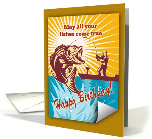 Birthday Day card featuring Fly Fisherman catching... (795477)