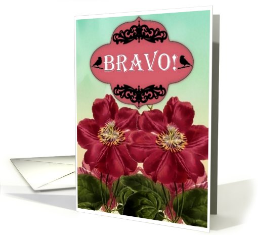 Bravo! Red Clematis Flowers card (788819)