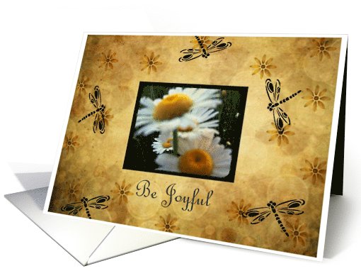 Be Joyful Daisies & Dragonflies card (789366)