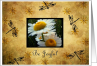 Be Joyful Daisies & Dragonflies card